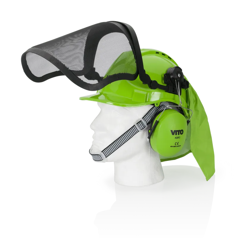 CASQUE AVEC PROTECTION FACIALE ET AUDITIVE